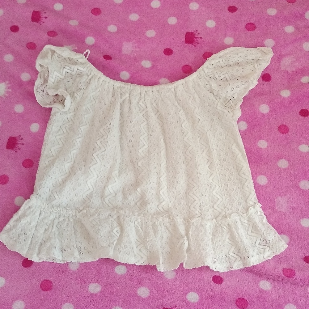 XS Self Esteem White/Cream Off-shoulder Blouse